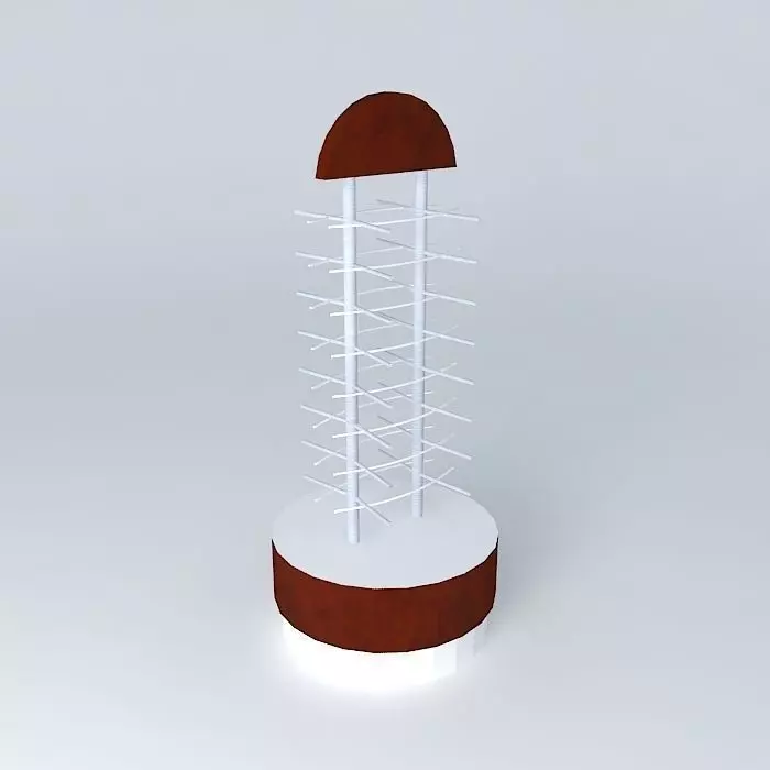 Exhibitor eyeglass display stand with wooden base Free 3D model_0