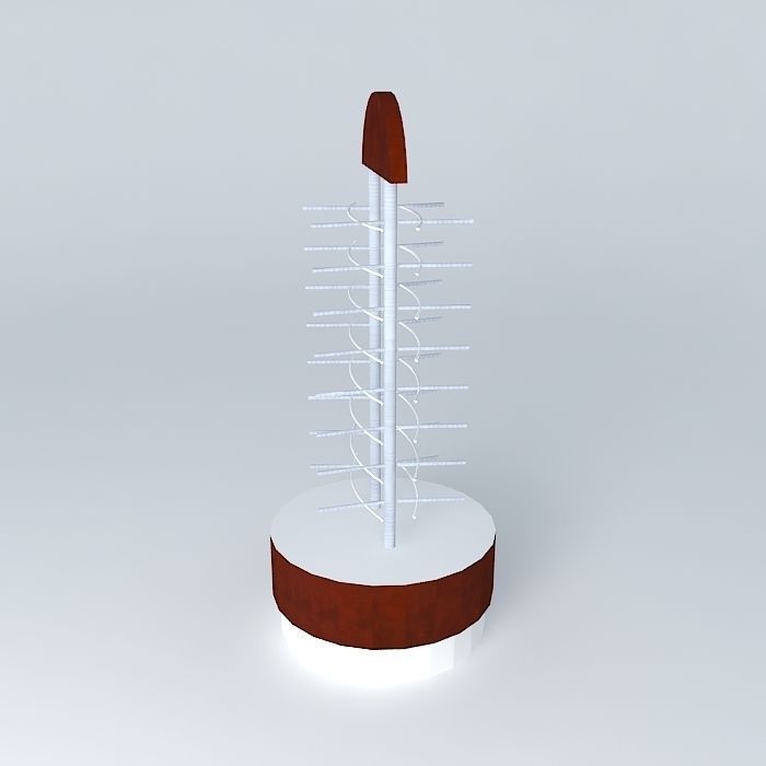 Exhibitor eyeglass display stand with wooden base Free 3D model_2