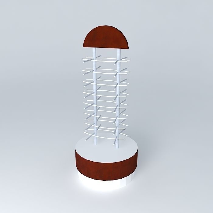 Exhibitor eyeglass display stand with wooden base Free 3D model_1