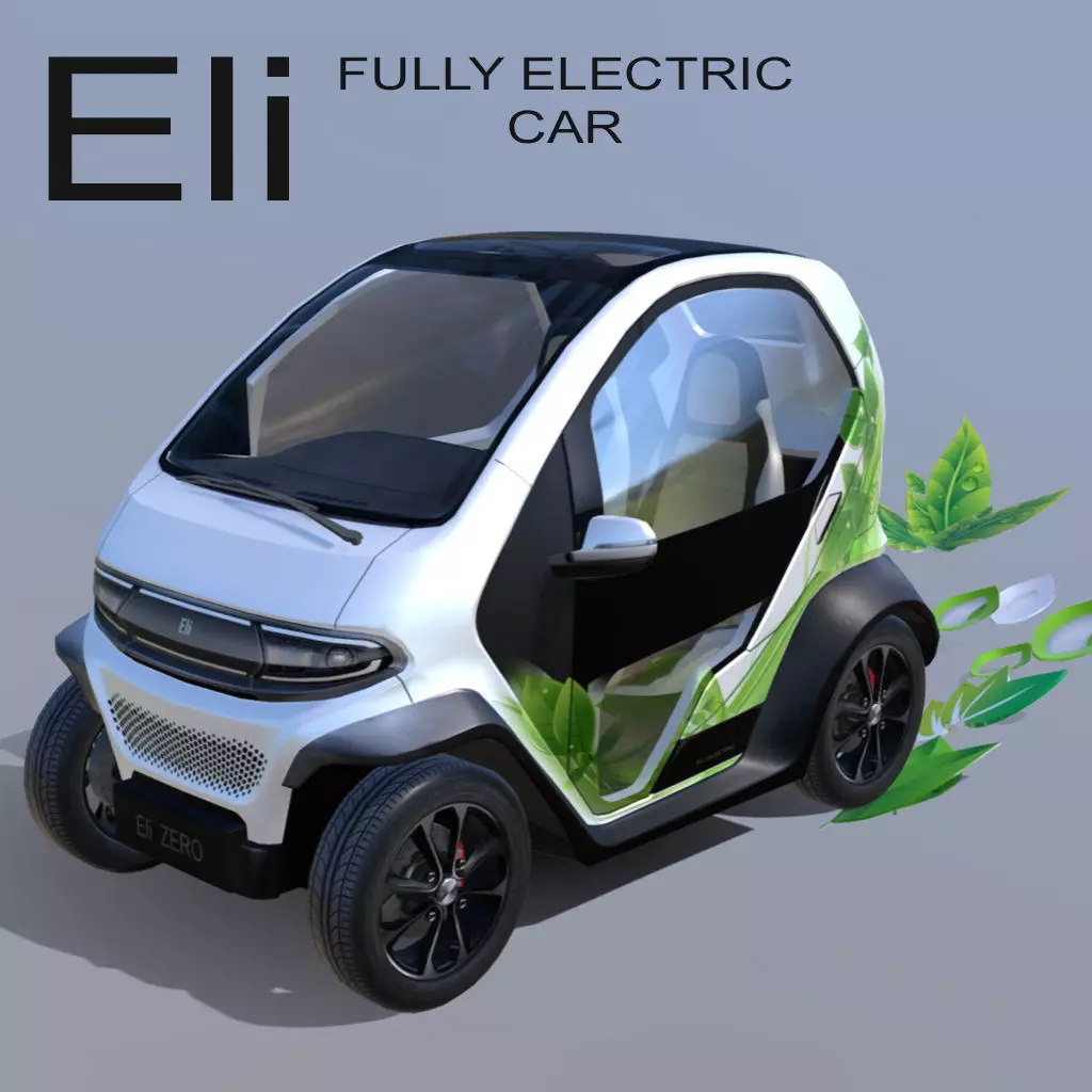 Eli zero emission electric car Low-poly 3D model_0