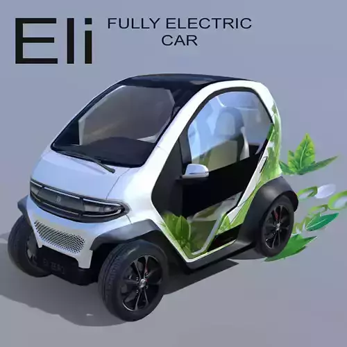Eli zero emission electric car Low-poly 3D model