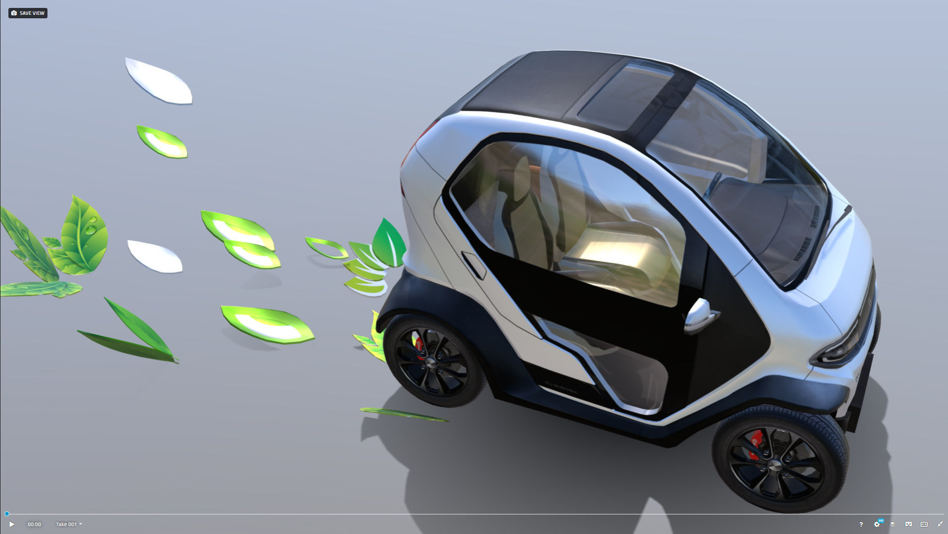 Eli zero emission electric car Low-poly 3D model_3