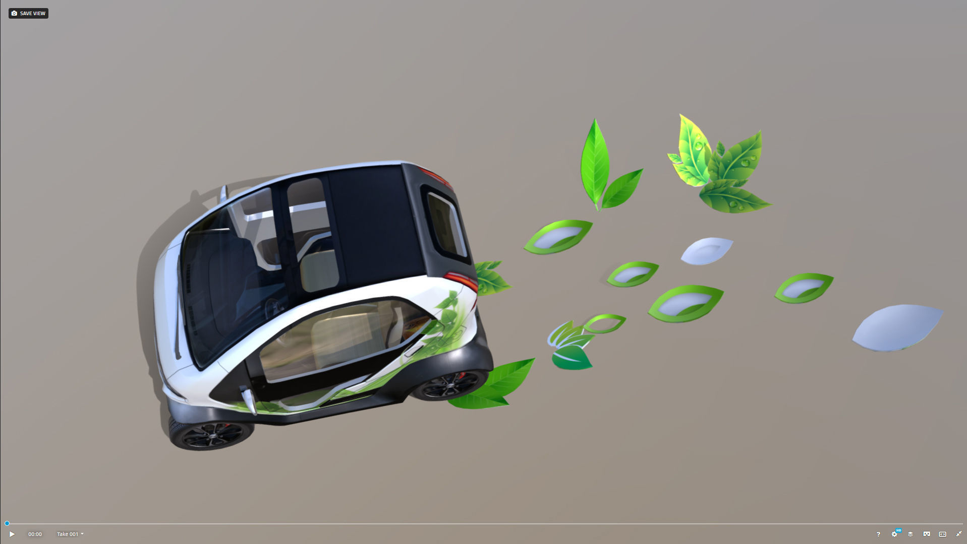 Eli zero emission electric car Low-poly 3D model_11