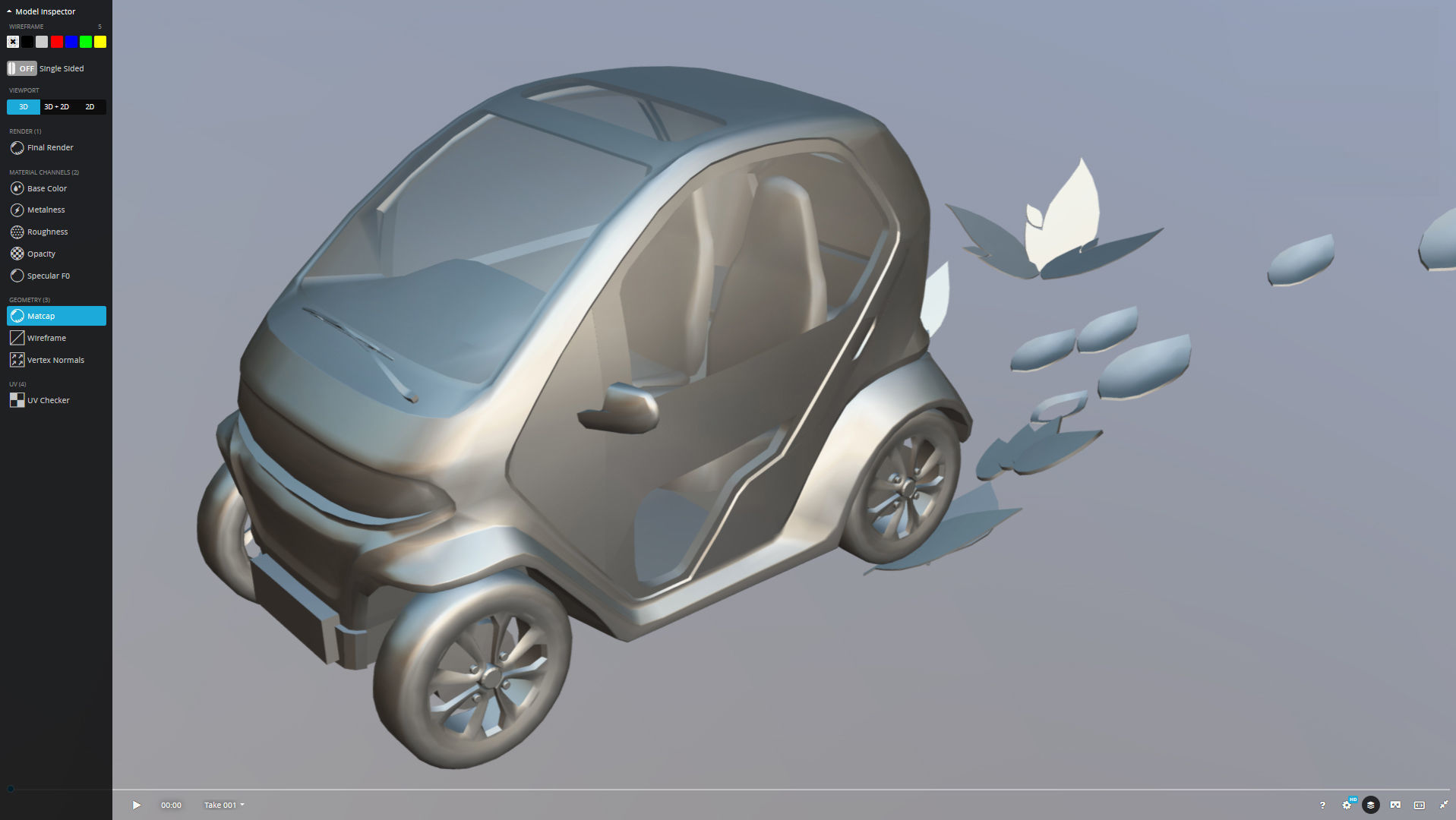Eli zero emission electric car Low-poly 3D model_14