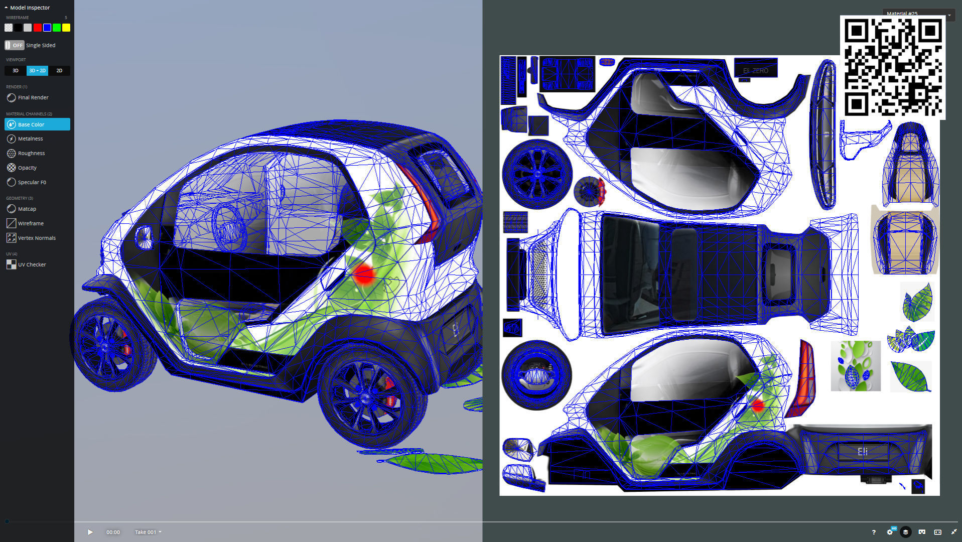 Eli zero emission electric car Low-poly 3D model_5