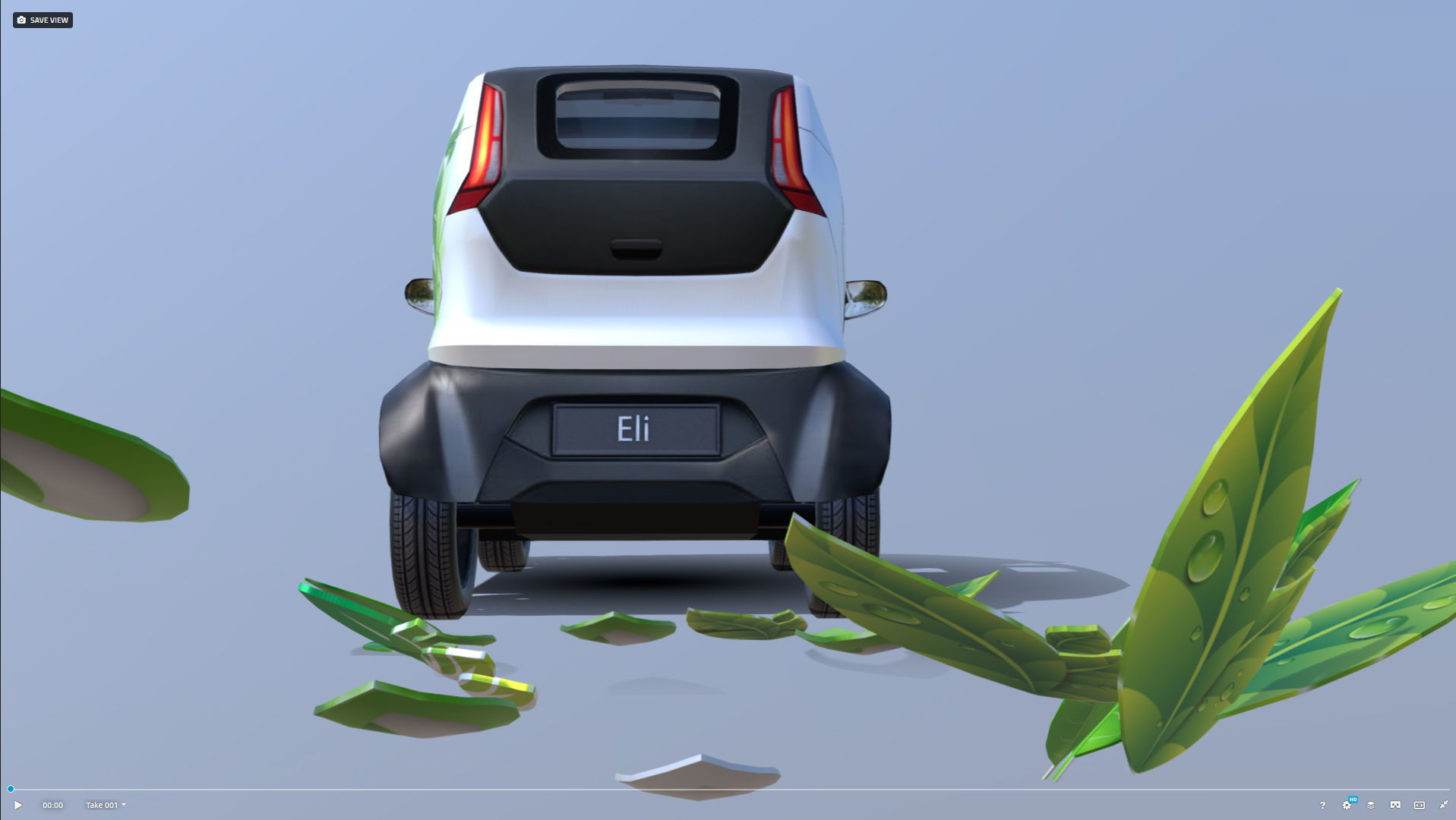 Eli zero emission electric car Low-poly 3D model_10