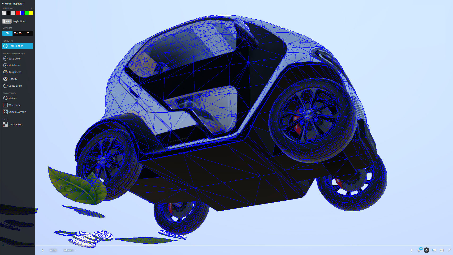 Eli zero emission electric car Low-poly 3D model_16