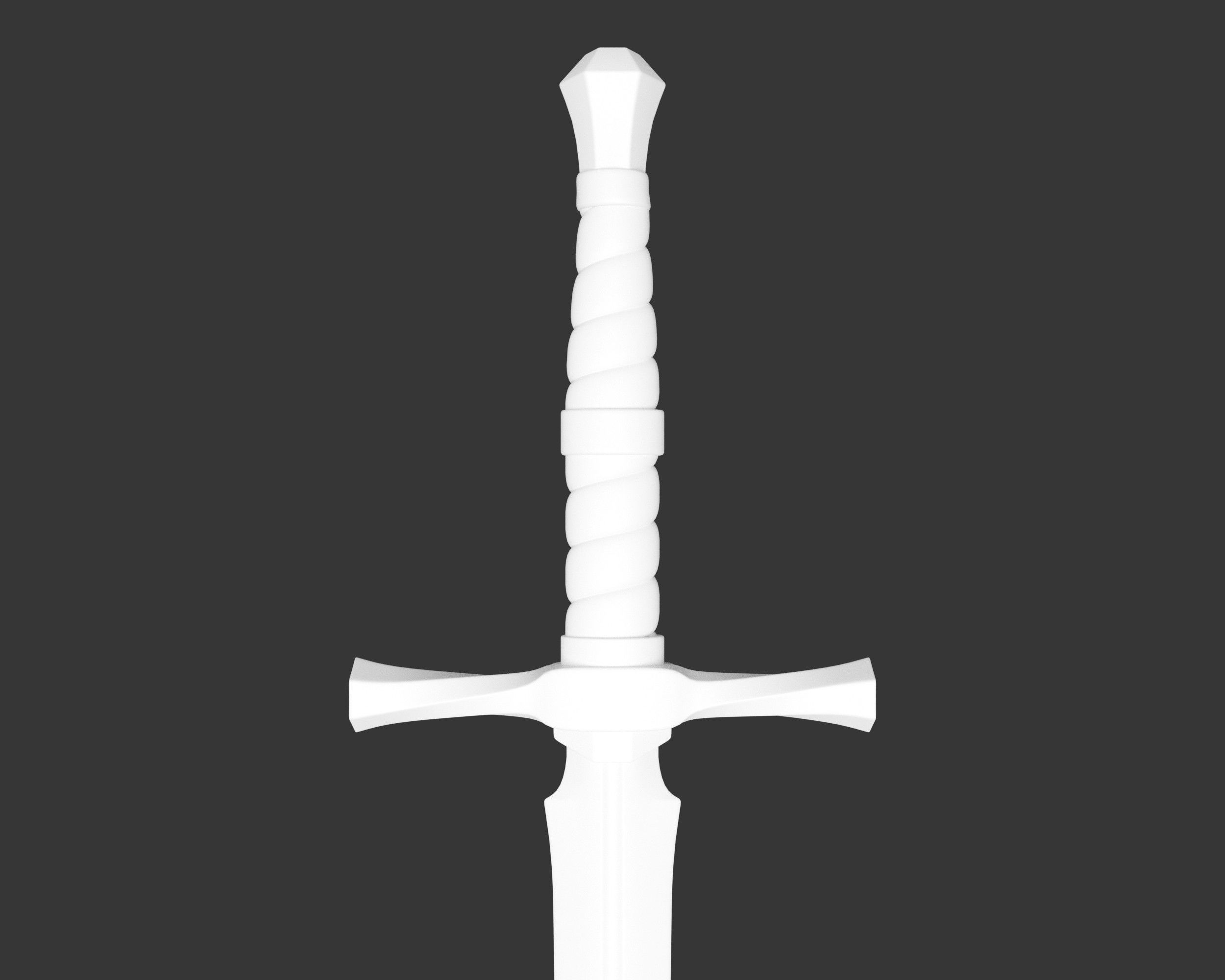 Medieval Noble Weapon Short Sword Low-poly 3D model_13