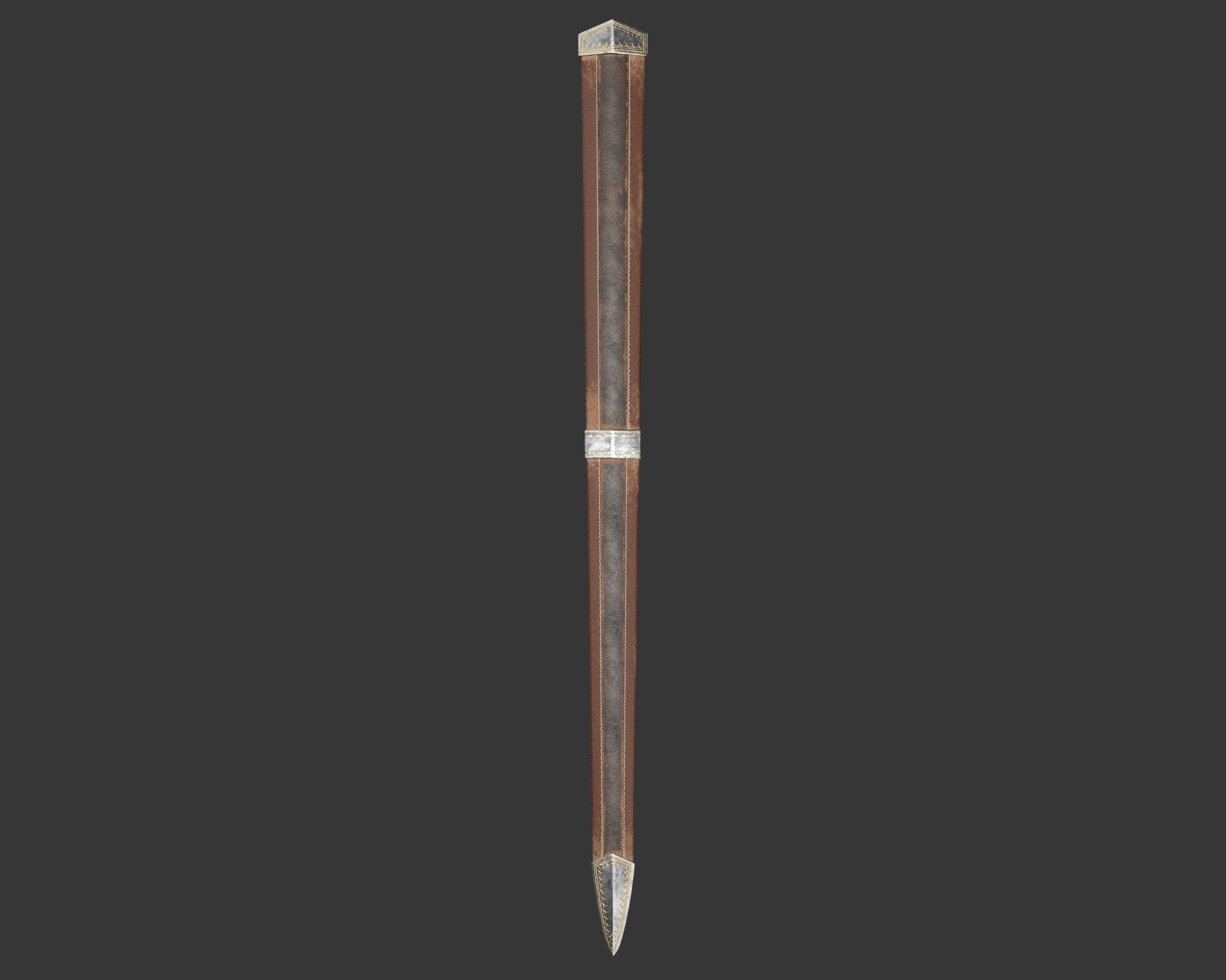 Medieval Noble Weapon Short Sword Low-poly 3D model_16