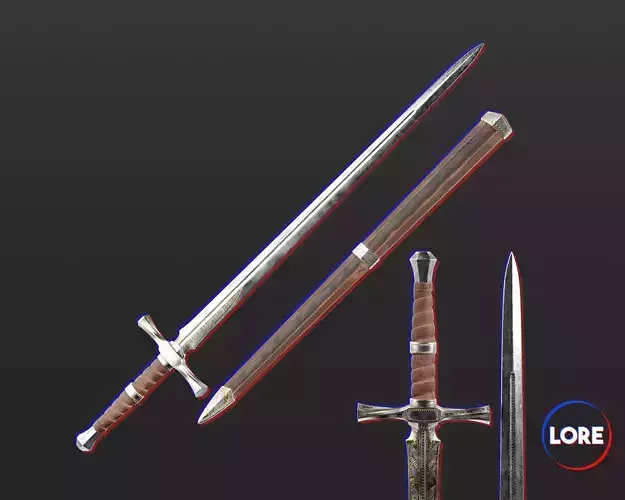 Medieval Noble Weapon Short Sword Low-poly 3D model