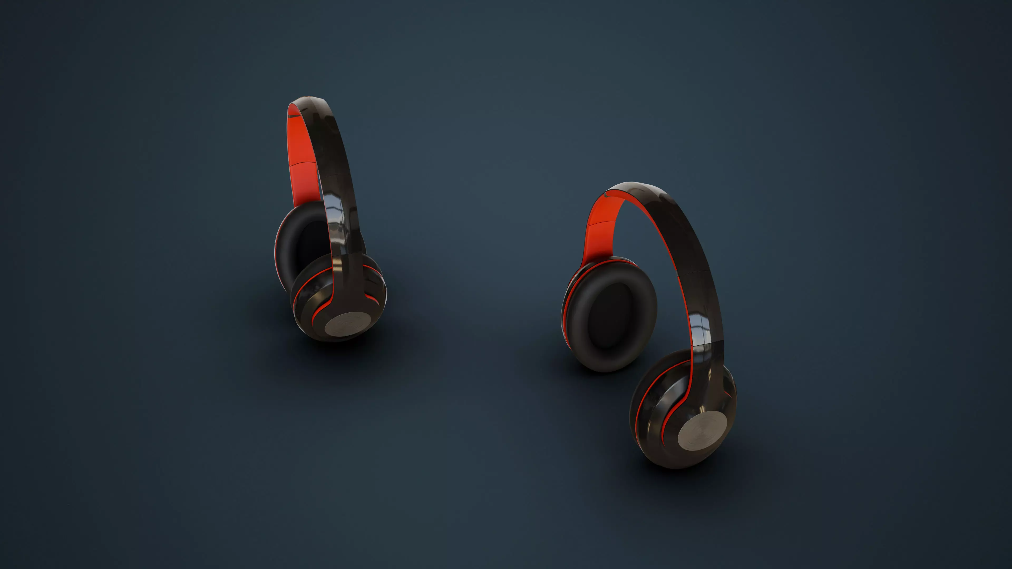 Wireless Headphones Low-poly 3D model_1