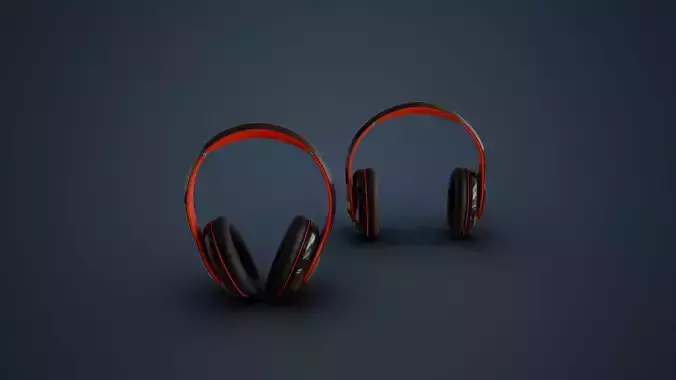 Wireless Headphones Low-poly 3D model