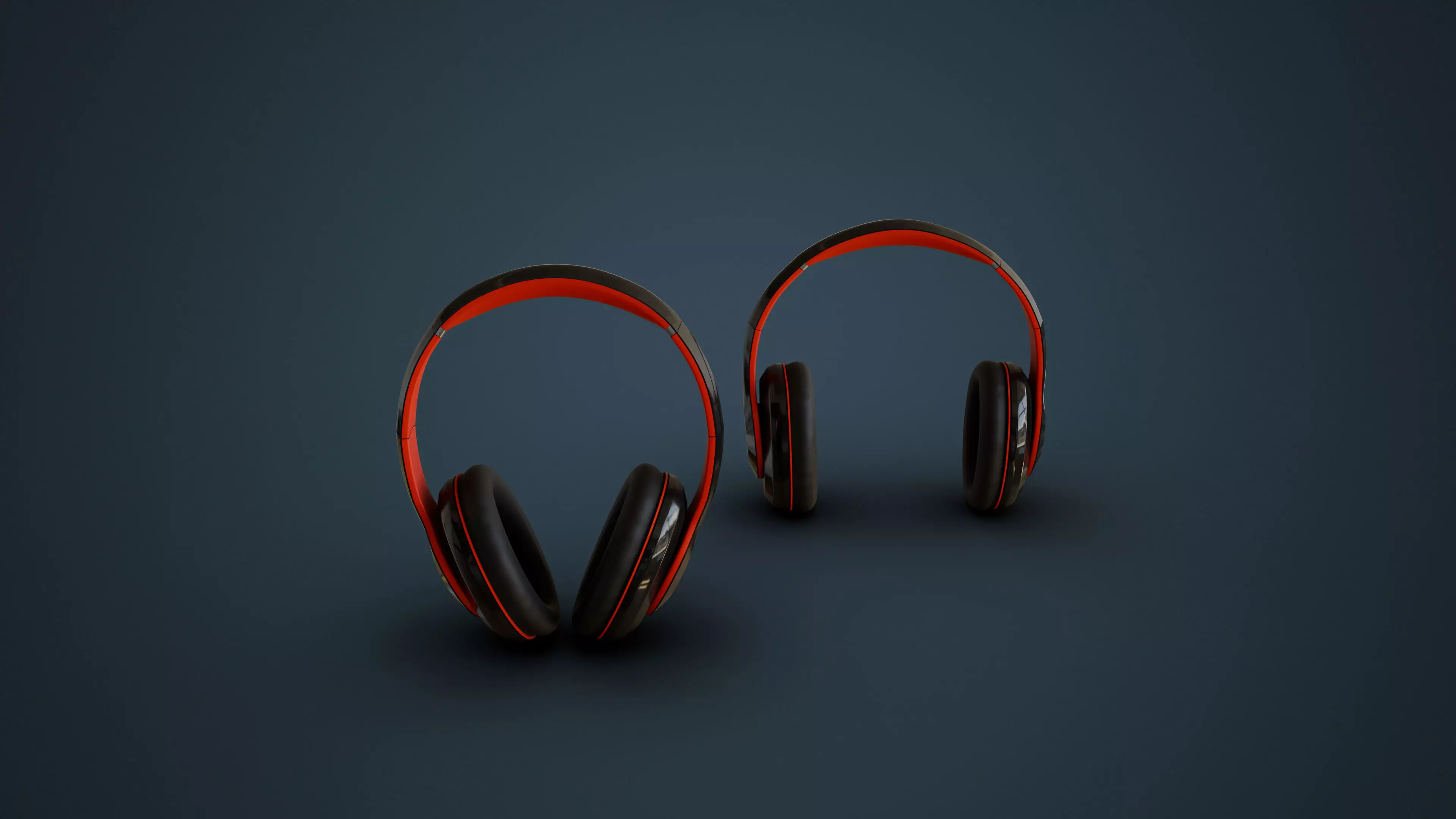 Wireless Headphones Low-poly 3D model_0