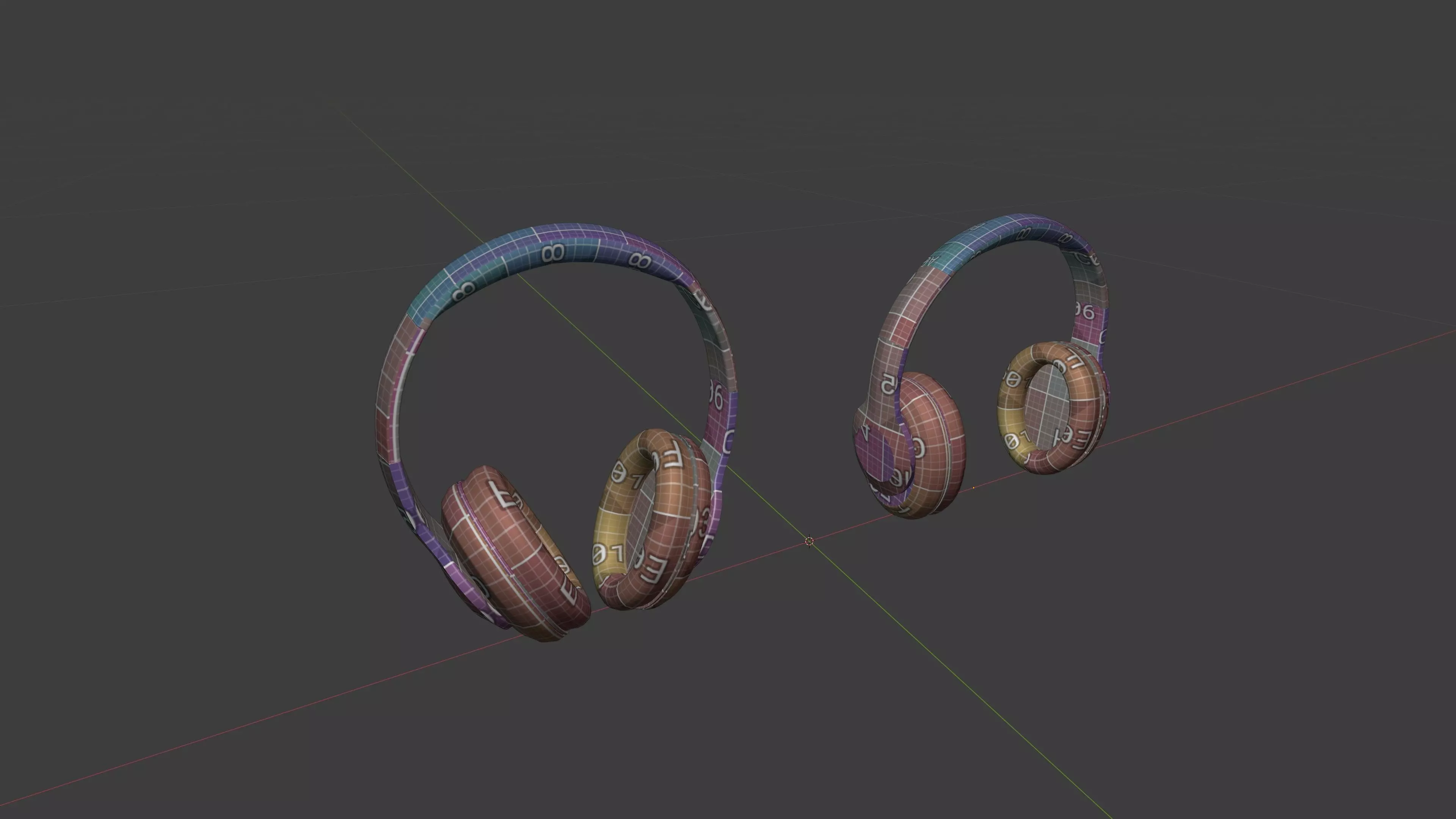 Wireless Headphones Low-poly 3D model_9