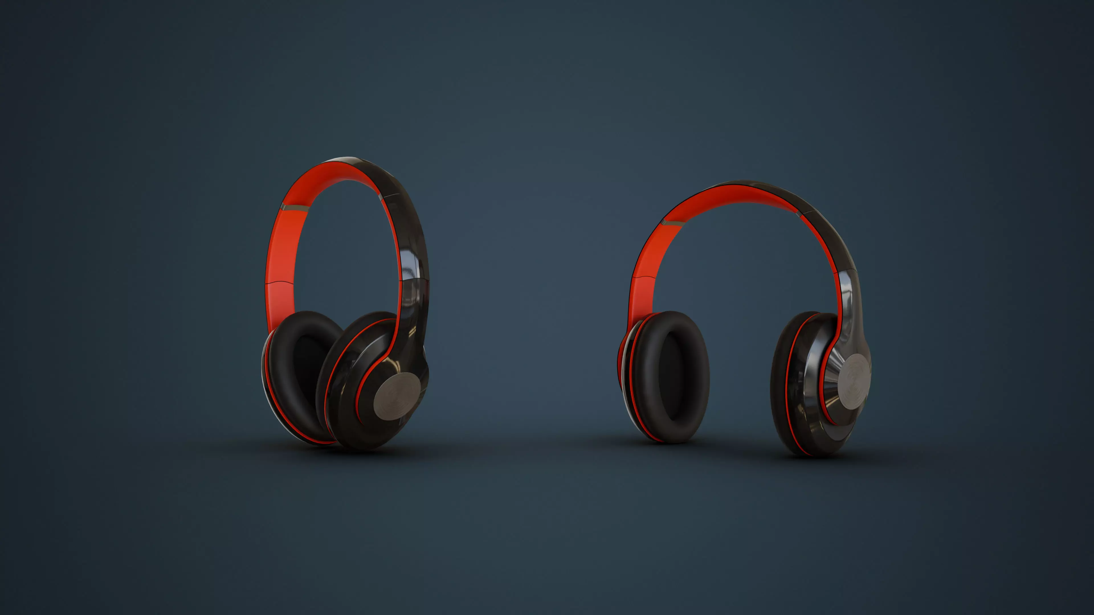 Wireless Headphones Low-poly 3D model_3