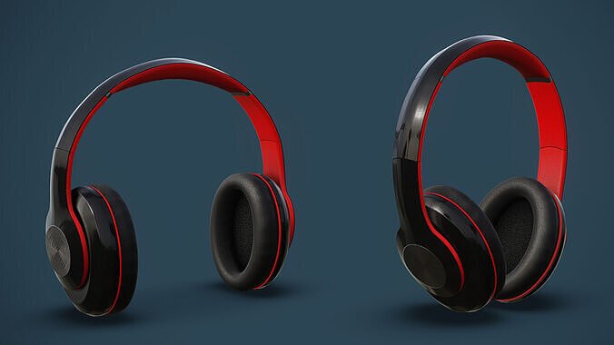 Wireless Headphones Low-poly 3D model