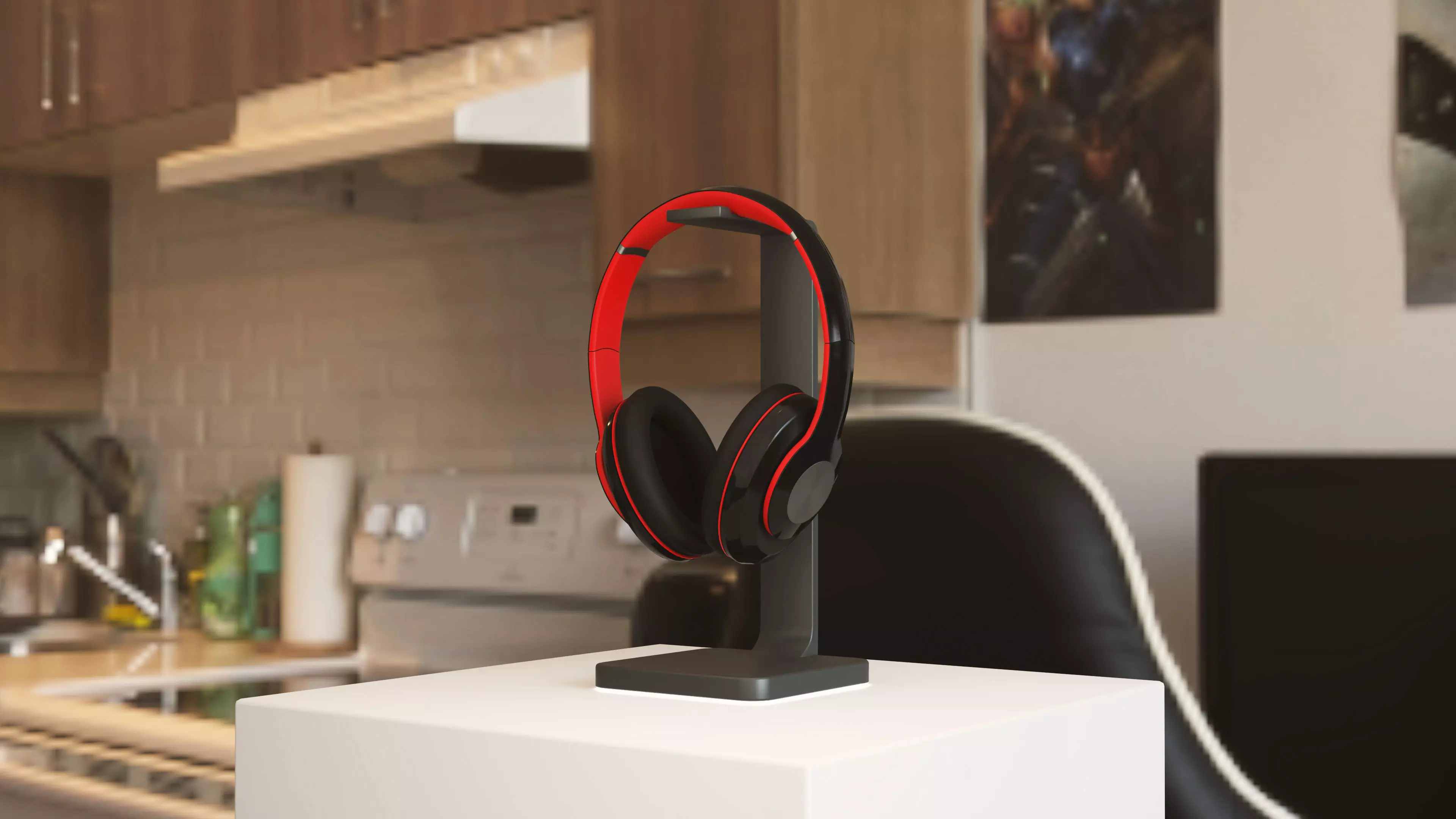 Wireless Headphones Low-poly 3D model_14