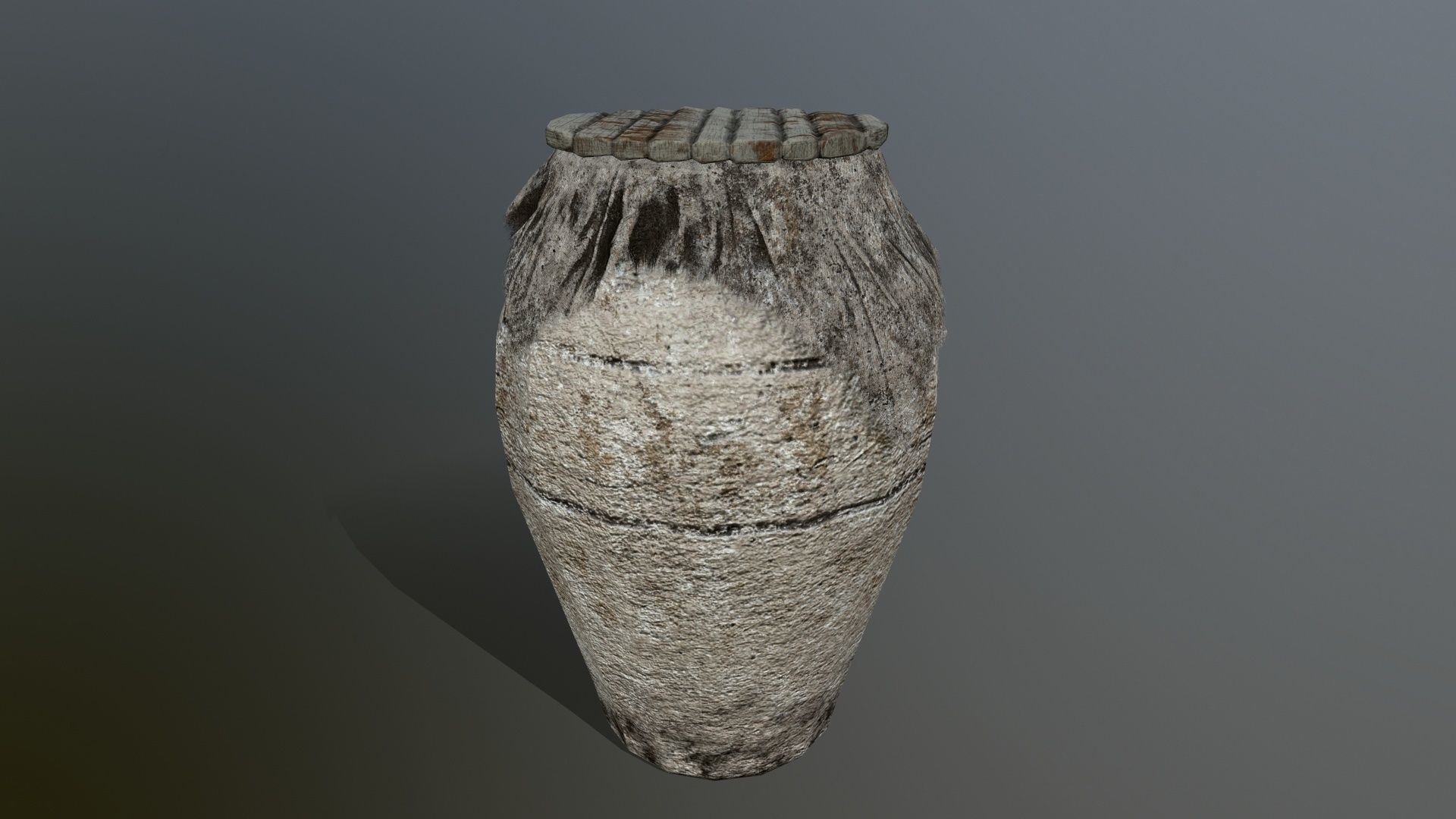 old vase set Low-poly 3D model_9