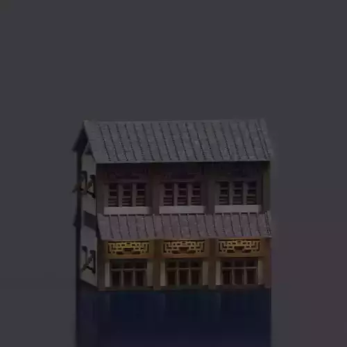Old Chinese House Voxel Model