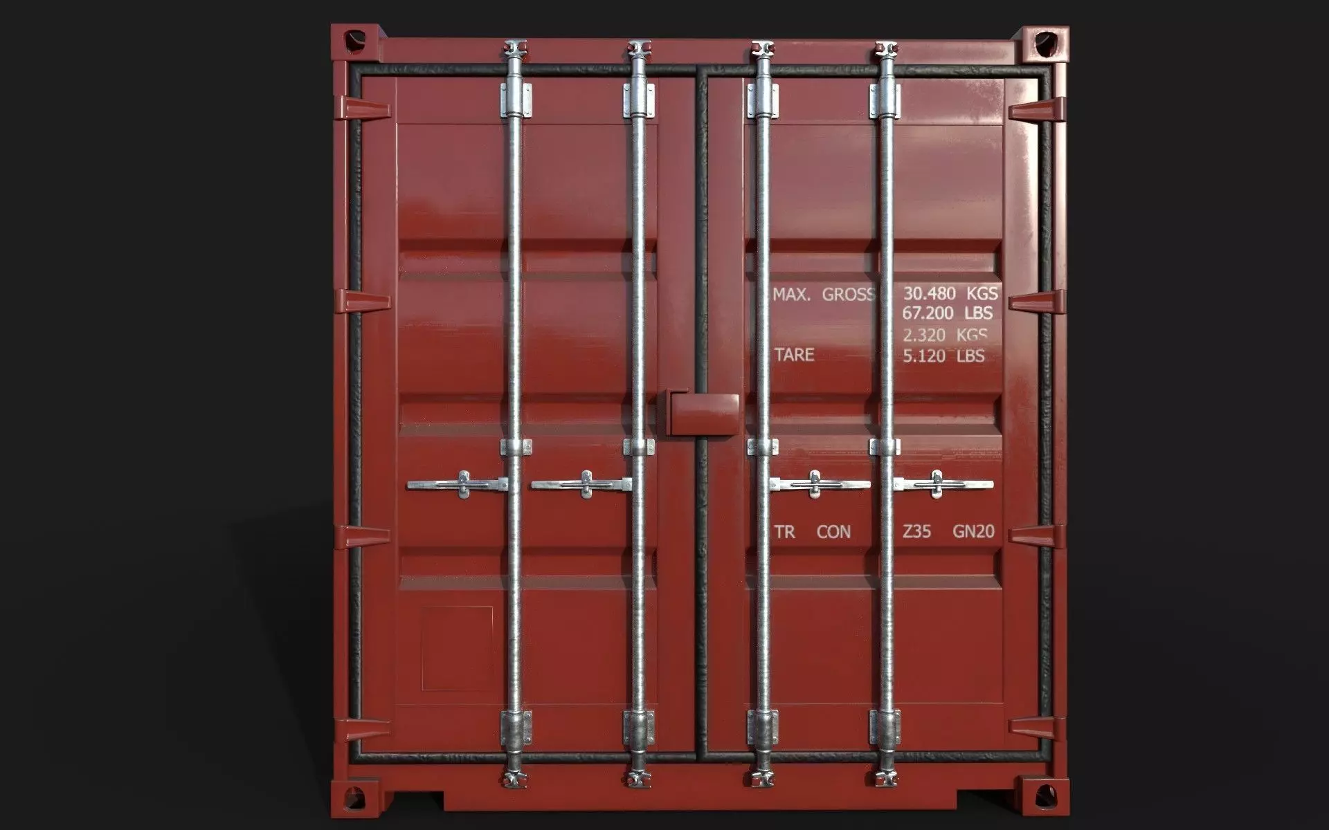 20ft Shipping Container 3D model_0