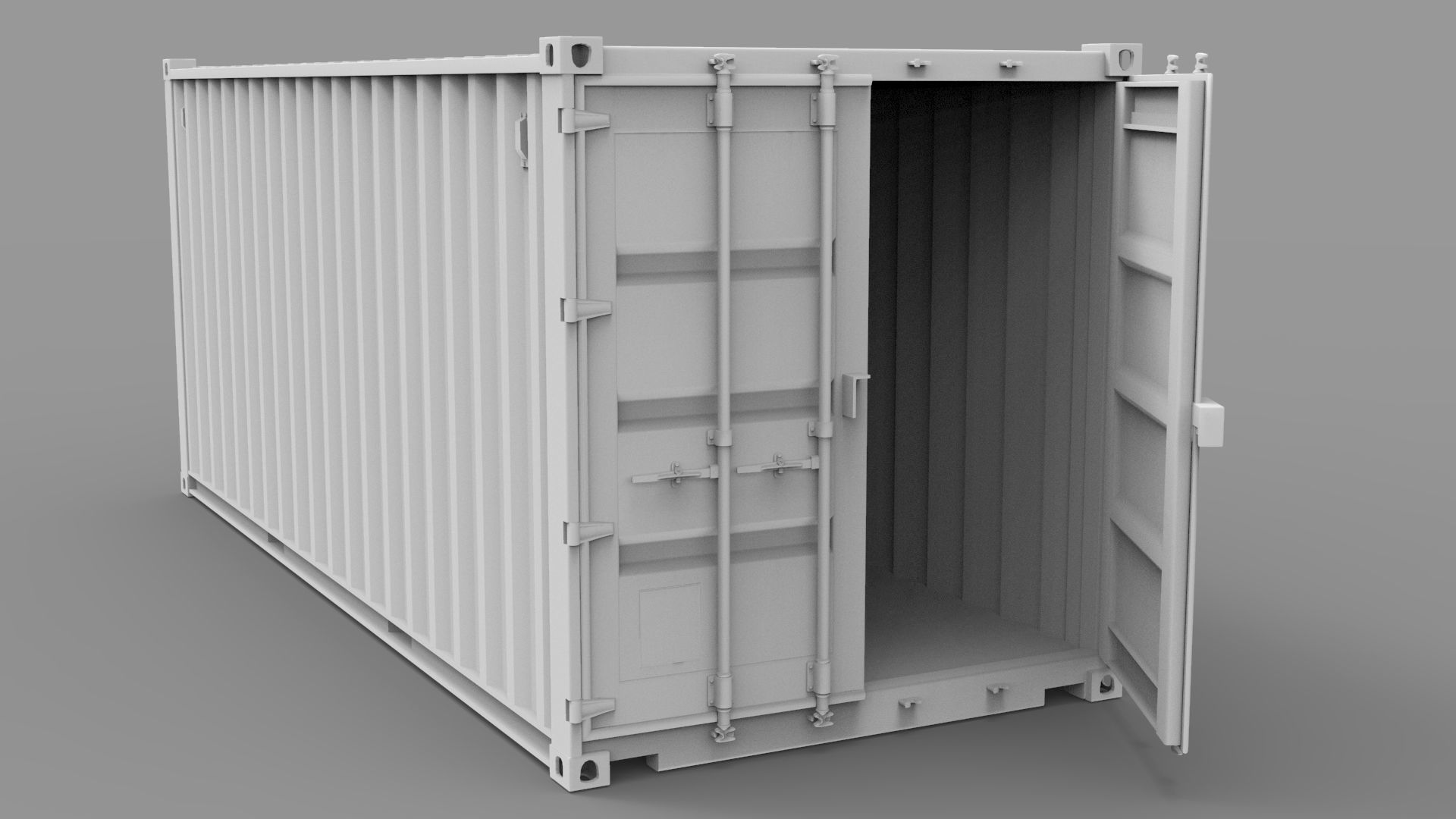 20ft Shipping Container 3D model_14