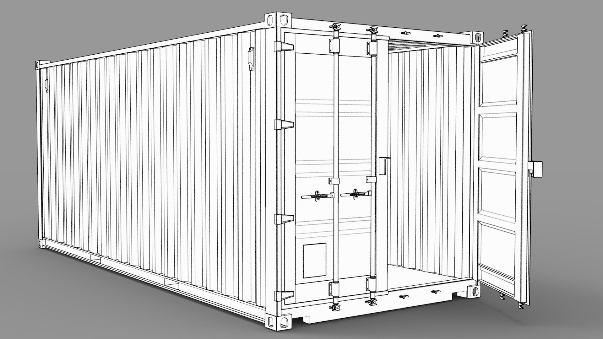 20ft Shipping Container 3D model_10