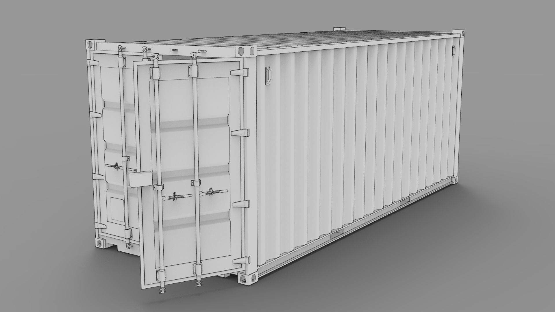 20ft Shipping Container 3D model_13