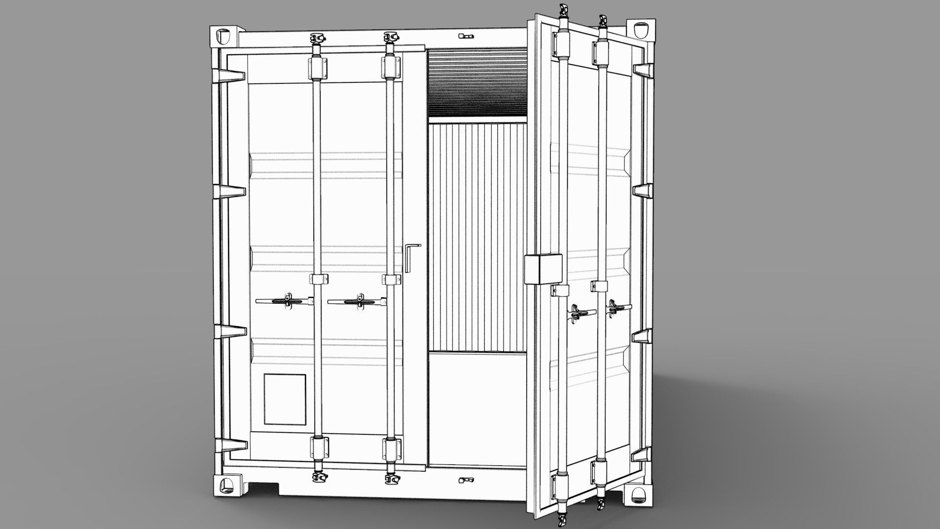 20ft Shipping Container 3D model_11