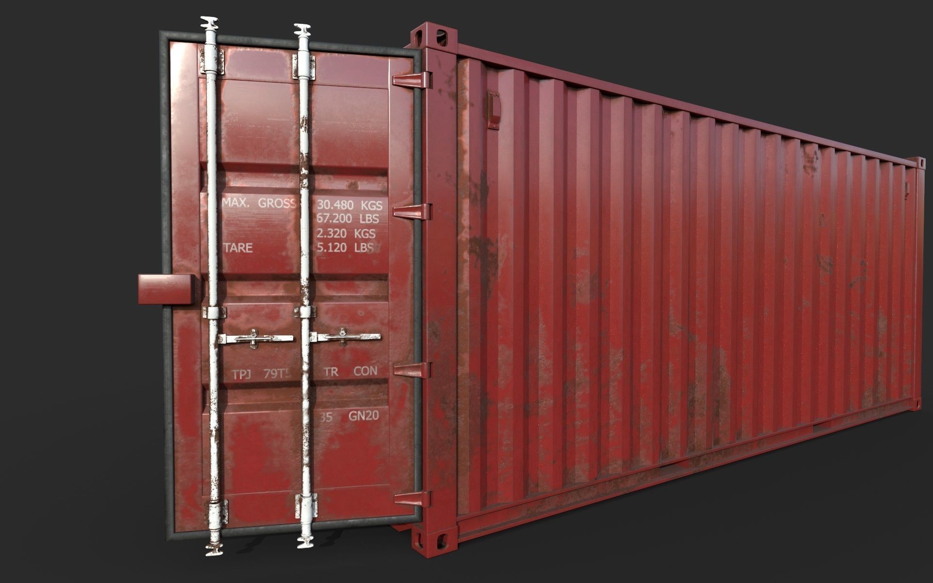 20ft Shipping Container 3D model_6