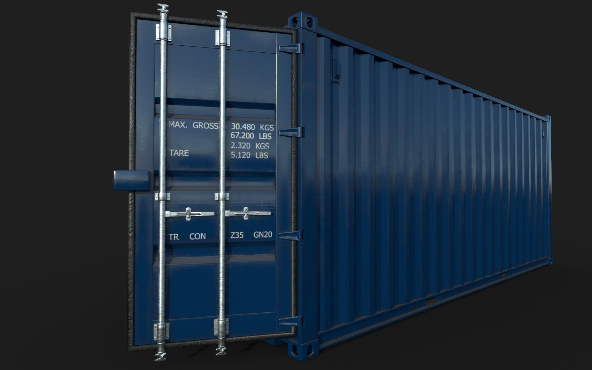 20ft Shipping Container 3D model_2