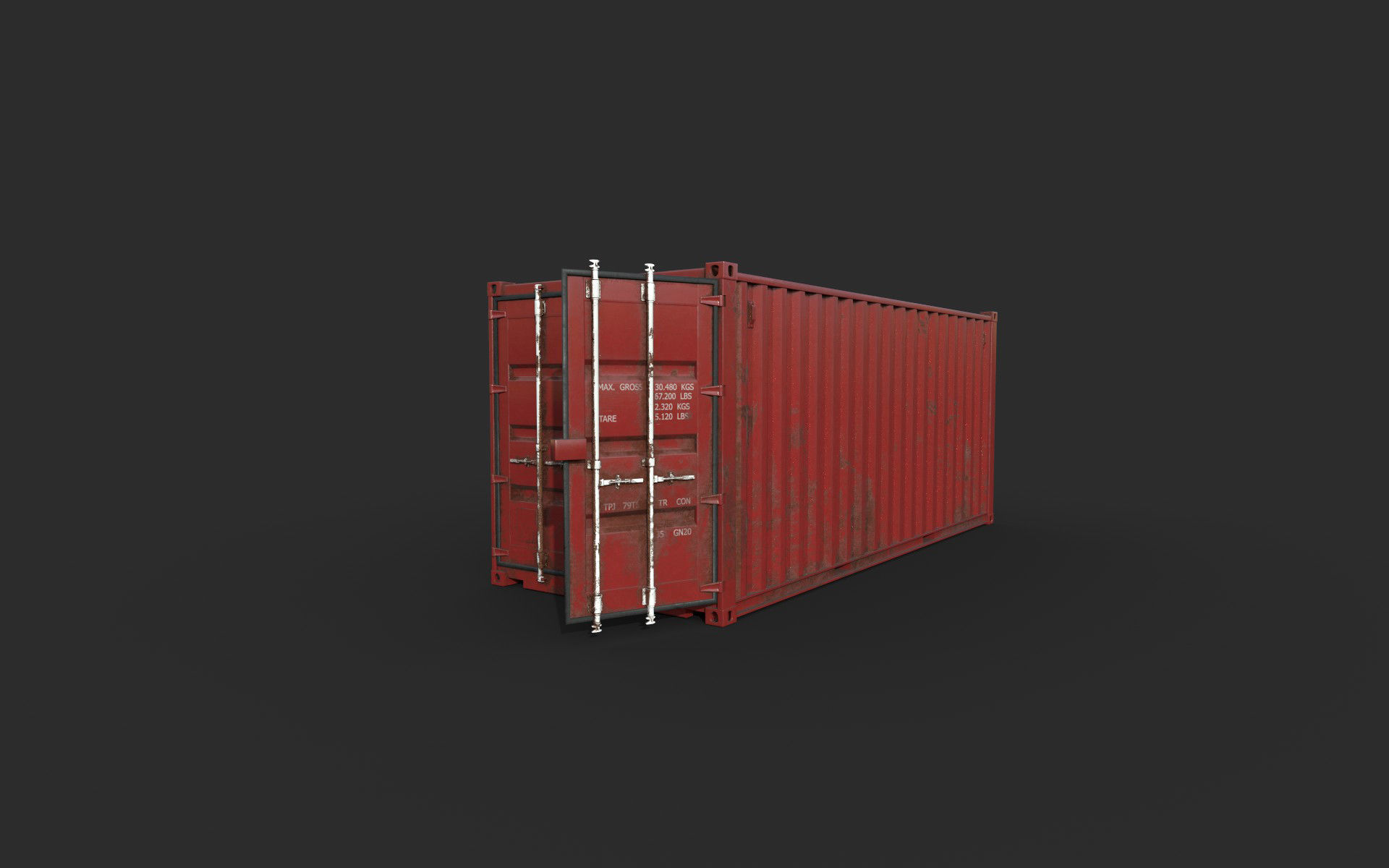 20ft Shipping Container 3D model_7