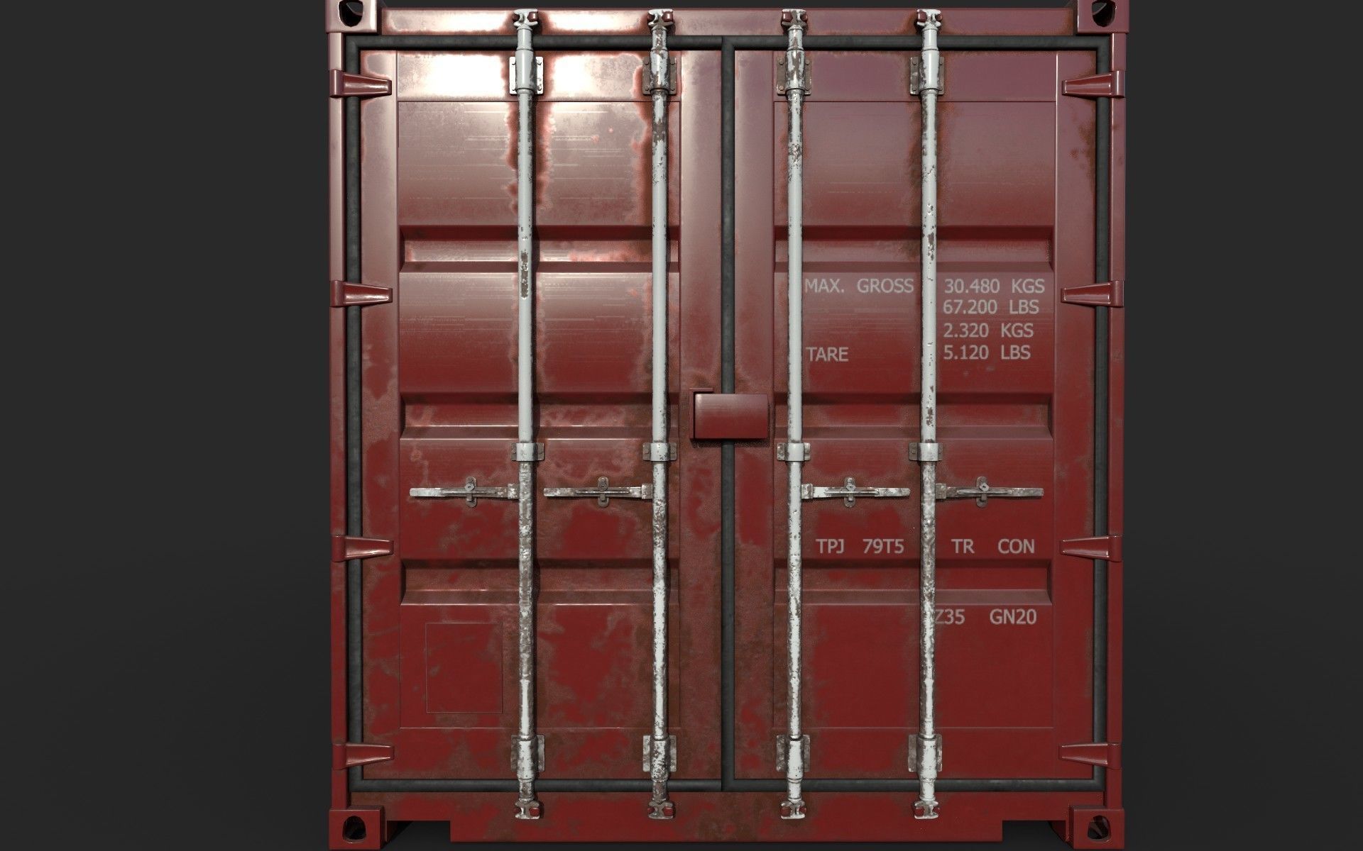 20ft Shipping Container 3D model_4