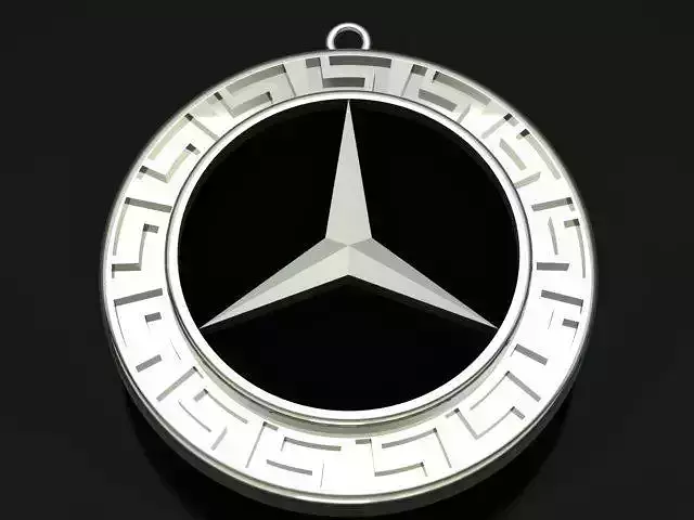 Mercedes Benz Style Golden Necklace
