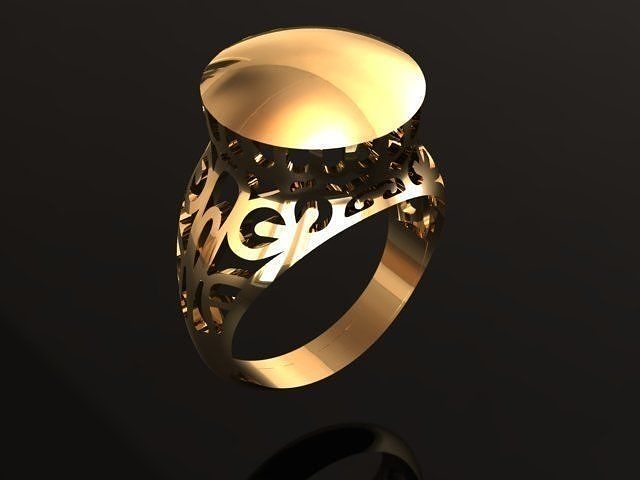 Golden Fantasy Ring Old Fashion 3D print model