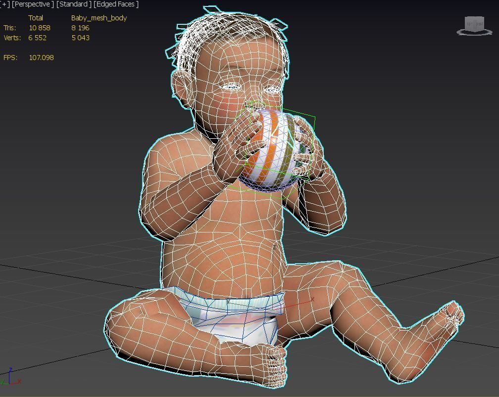 Game ready model of Baby Low-poly 3D model_5
