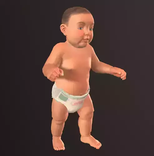 Game ready model of Baby Low-poly 3D model
