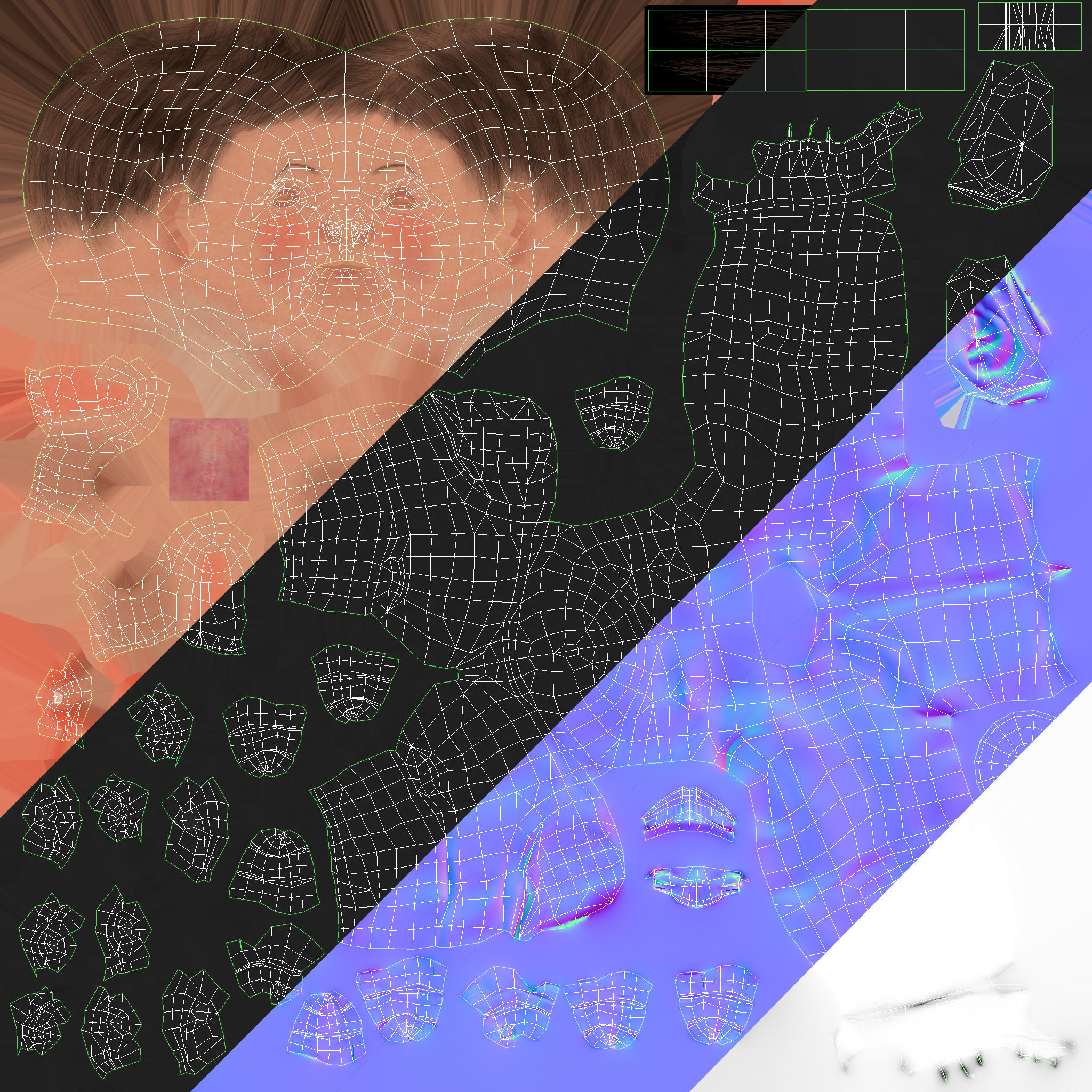 Game ready model of Baby Low-poly 3D model_7