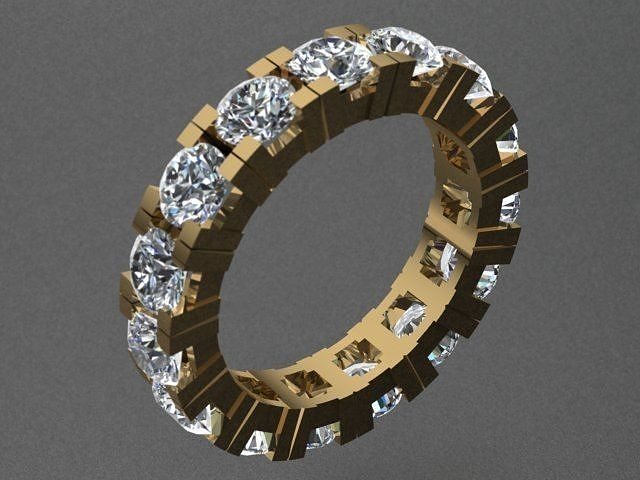Tiffany Style Diamond Ring 3D print model