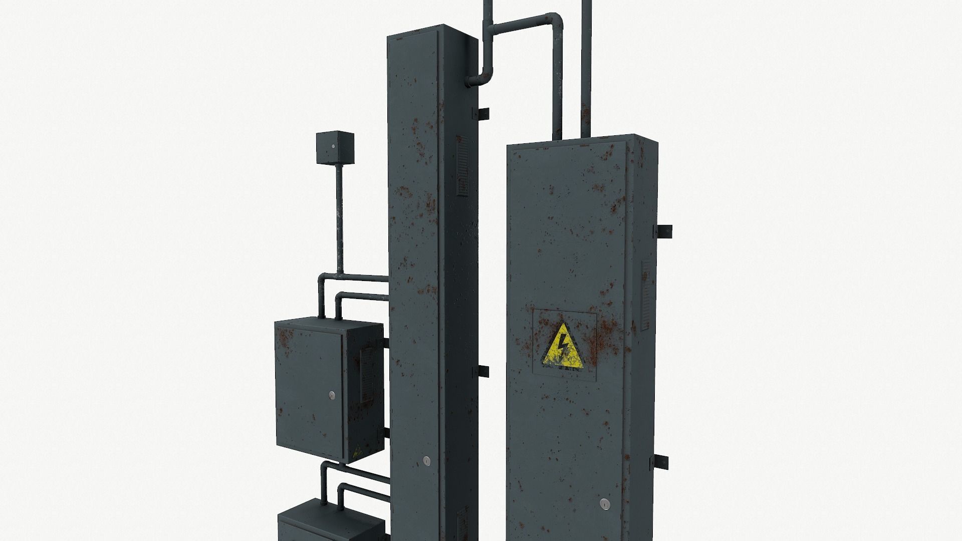 Switch boxes old Low-poly 3D model_5