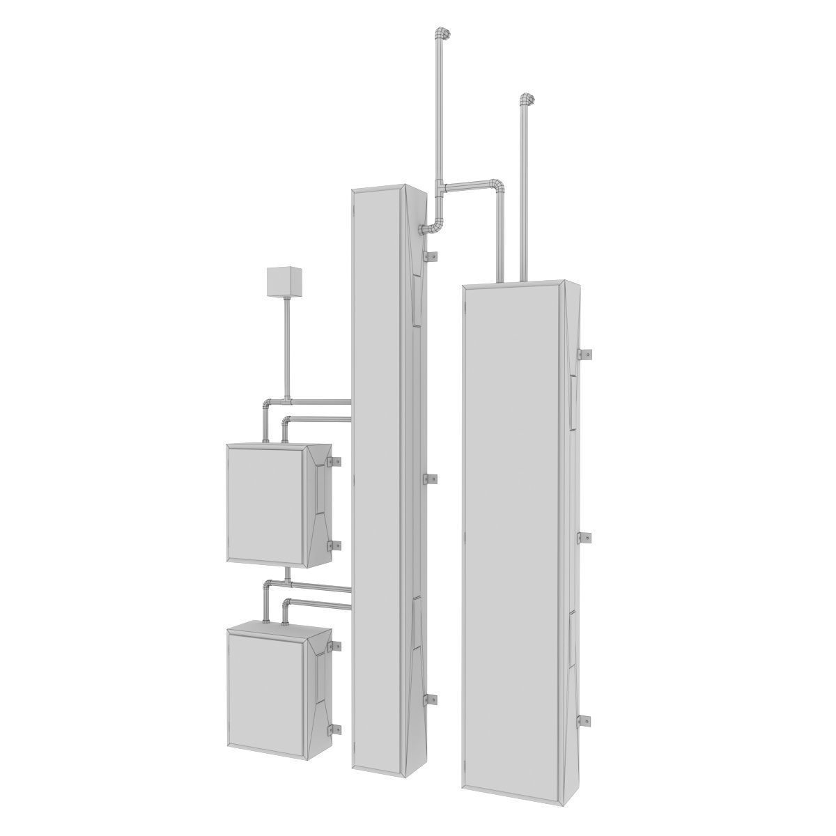 Switch boxes old Low-poly 3D model_6