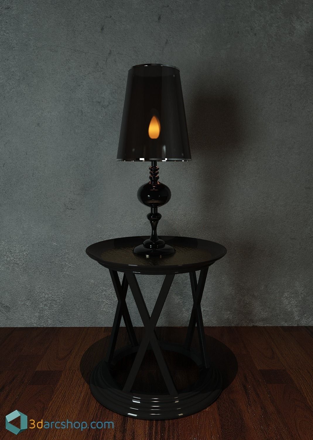 light001 table with lamp Free 3D model_0