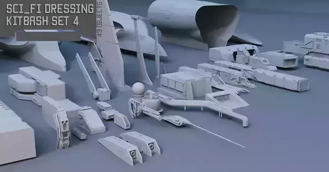 Scifi dressing kitbash set 4 3D model