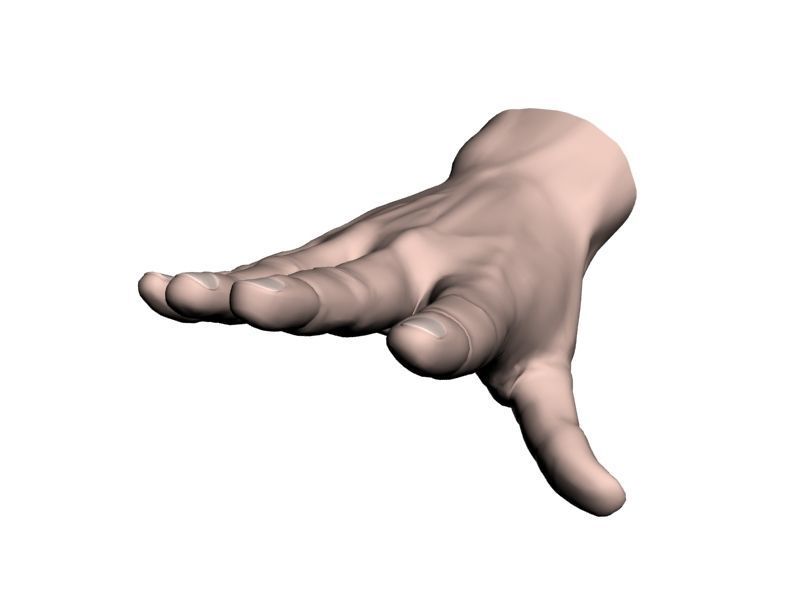 Outstretched hand 3D model_1