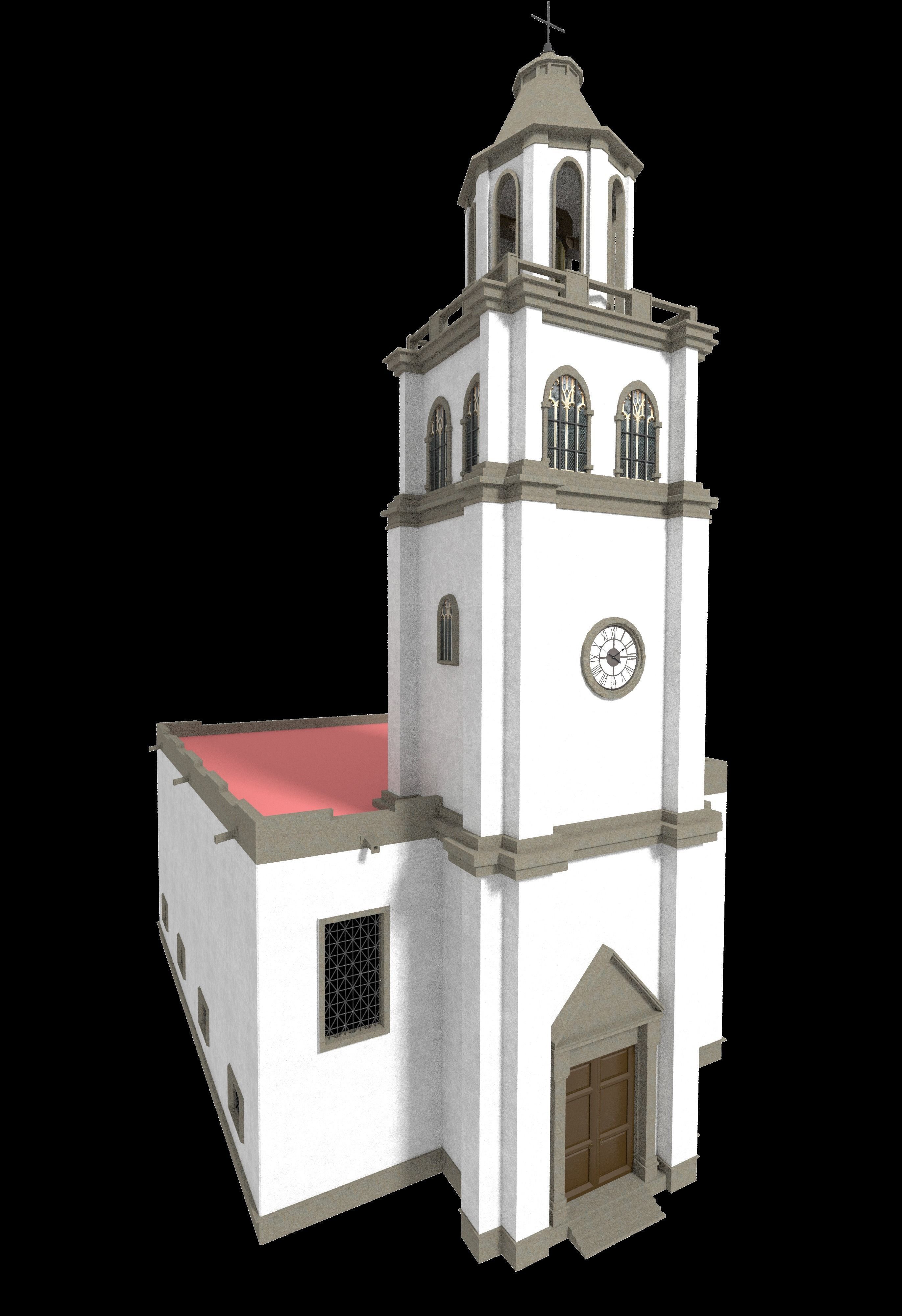 Church - 3 Types Low-poly 3D model_1