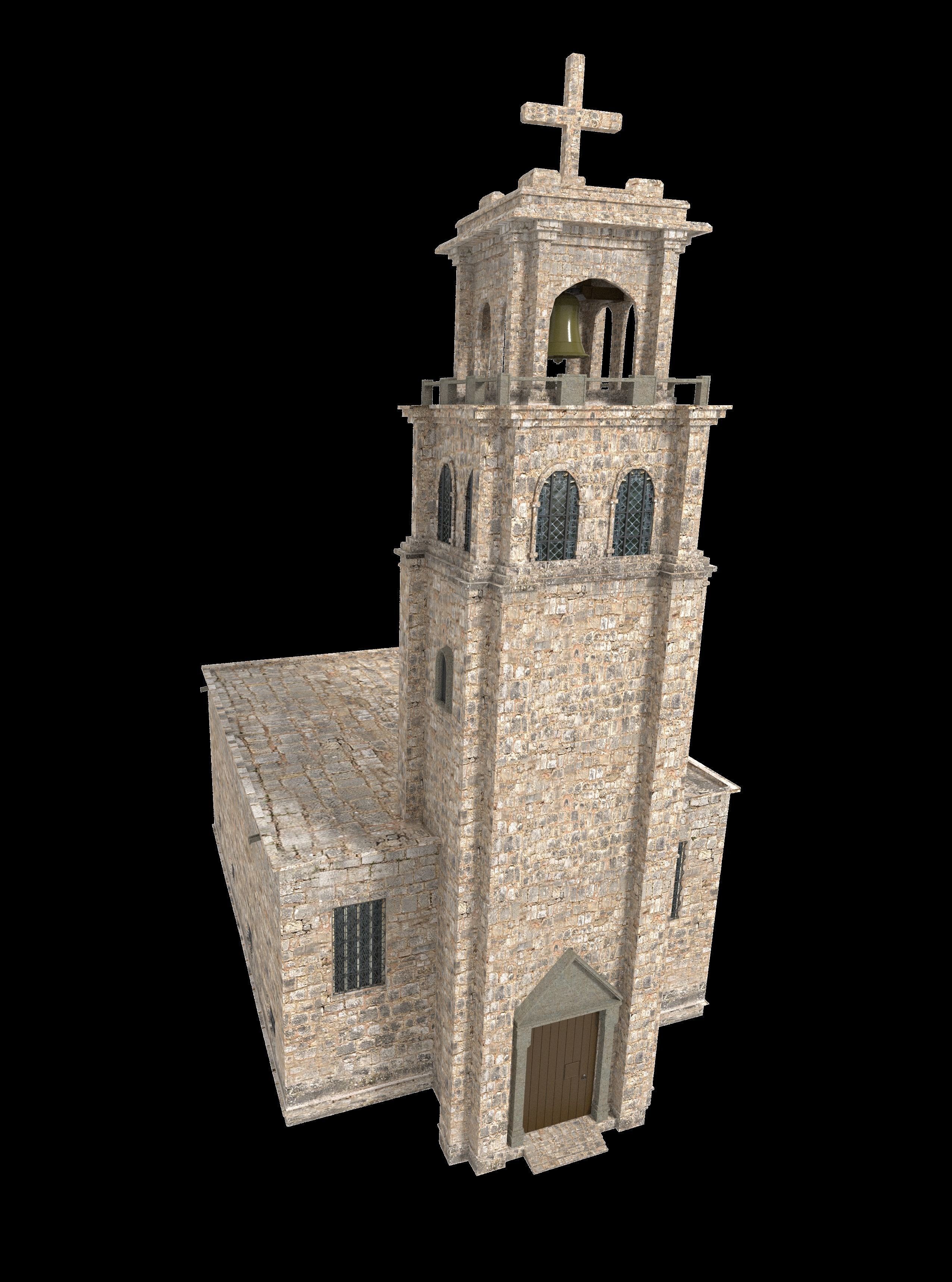 Church - 3 Types Low-poly 3D model_3