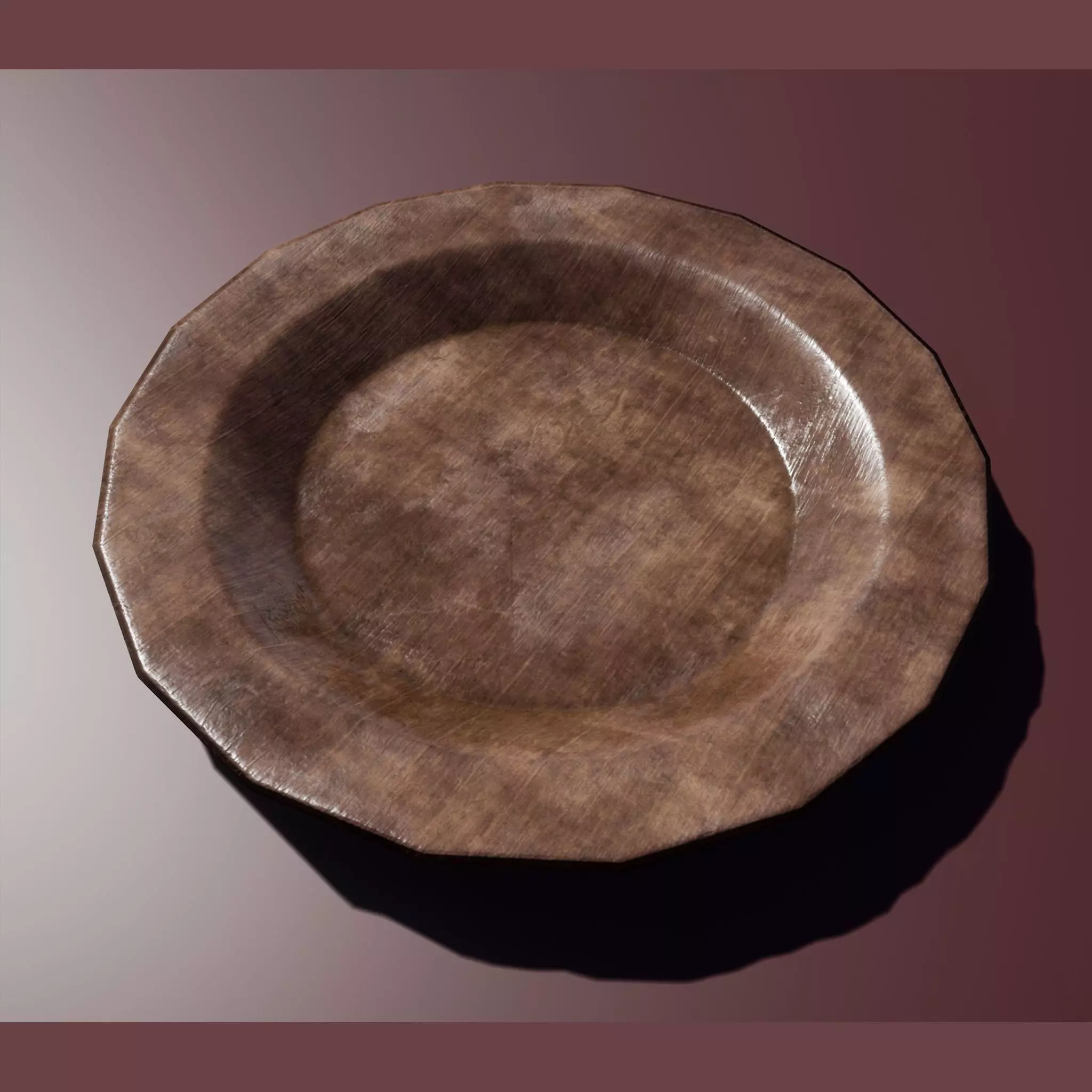 Wooden Plate Free low-poly 3D model