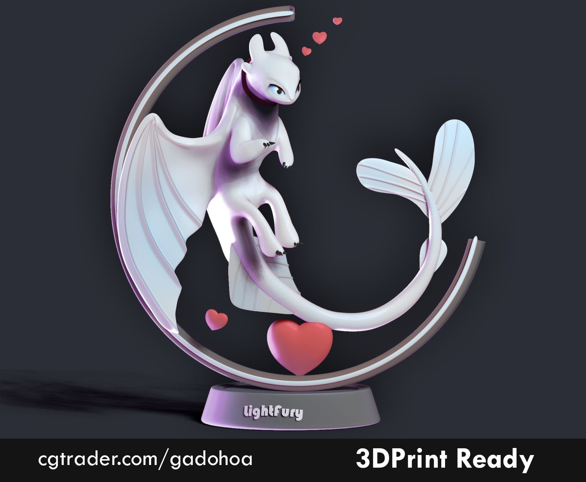 Light Fury Dragon 3D print model_17