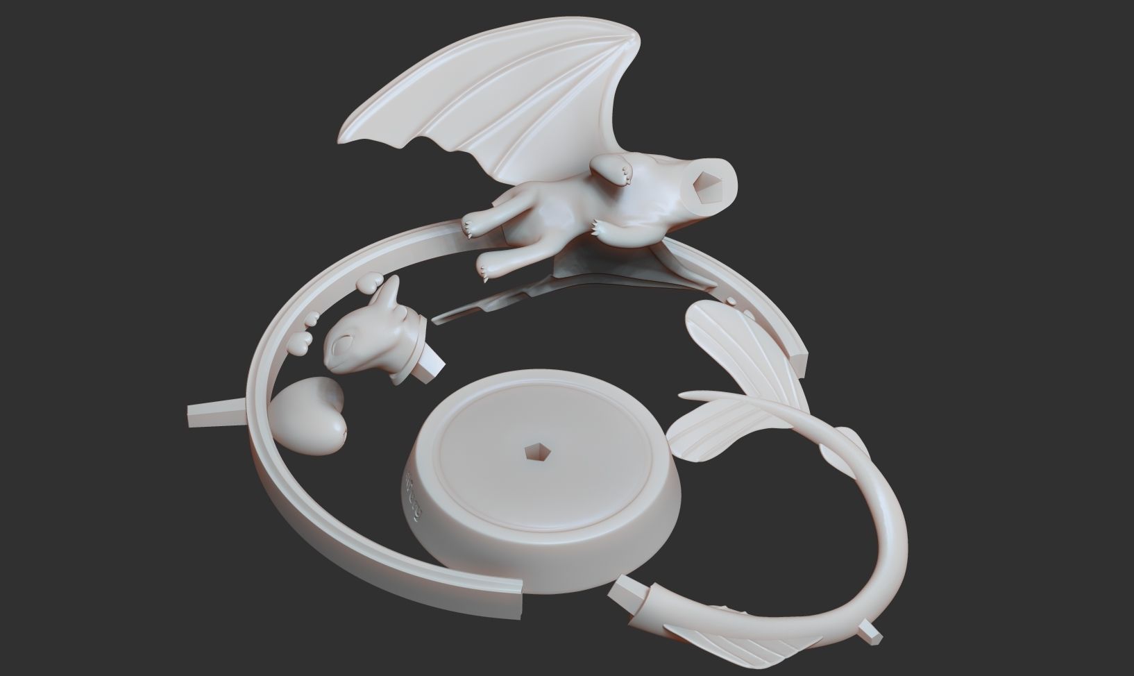 Light Fury Dragon 3D print model_6