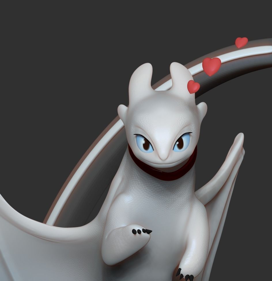 Light Fury Dragon 3D print model_13