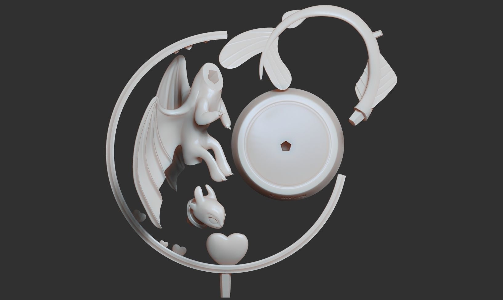 Light Fury Dragon 3D print model_3